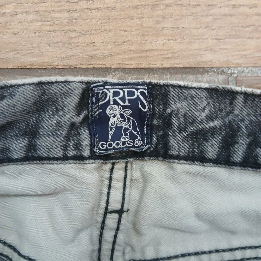 PRPS Demon Jeans Mens 30x29 Gray Distressed Straight Leg Button Fly Denim‎